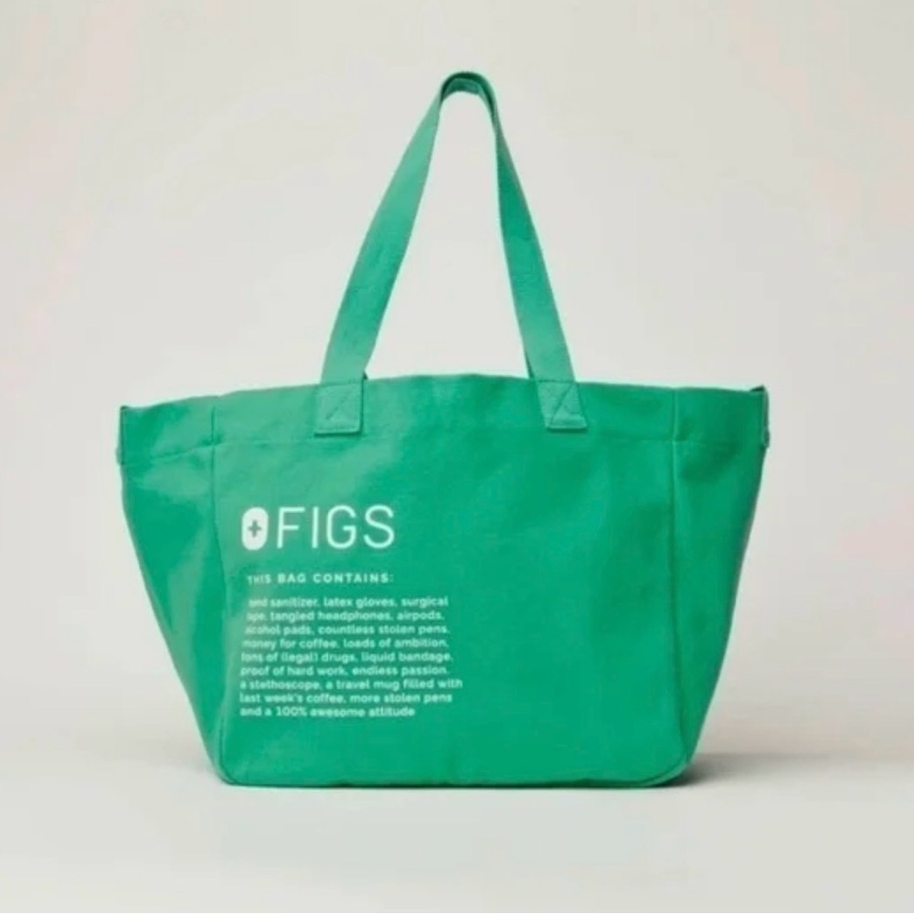 FIGS Surgical Green Canvas Tote Bag